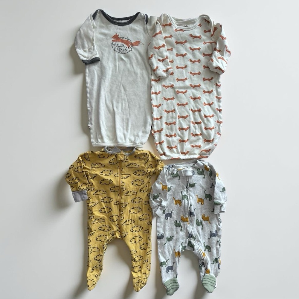 Organic Cotton Touched by Nature Baby Boy Pajama Set 0-3 Months Fox